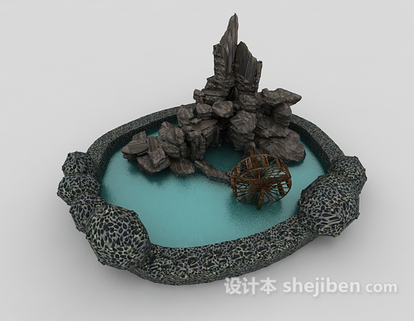 设计本假山石头3d模型下载