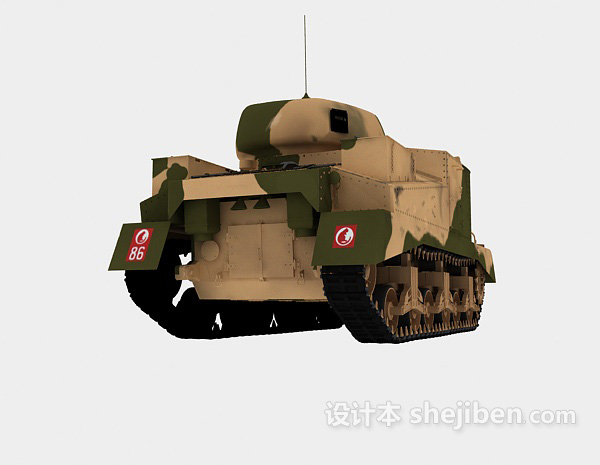 设计本虎式坦克3d模型下载