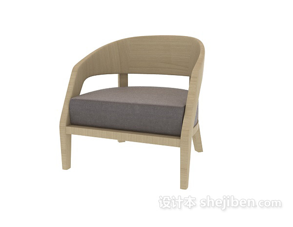 中式风格新中式单椅沙发3d模型下载
