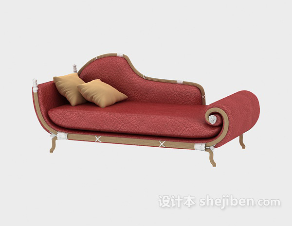 欧式贵妃椅3d模型下载