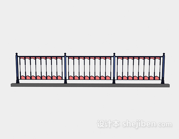 免费铁艺栏杆护栏3d模型下载