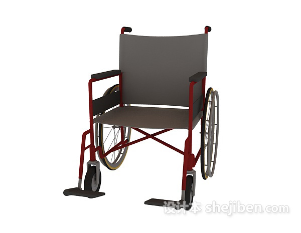 免费手推轮椅3d模型下载