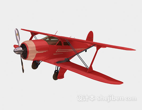 小型飞机-仿真直升机3d模型下载