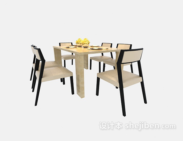 时尚家具餐桌3d模型下载
