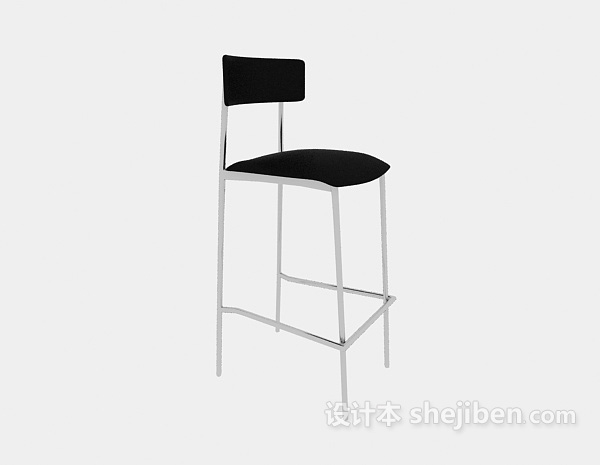 黑色简约高脚椅3d模型下载