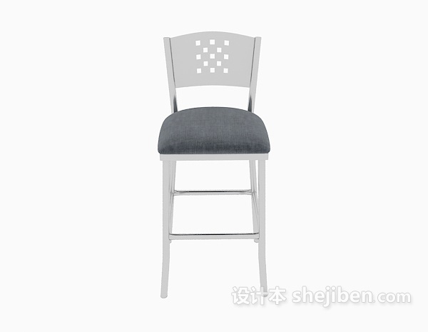 现代风格白色简约高脚椅3d模型下载