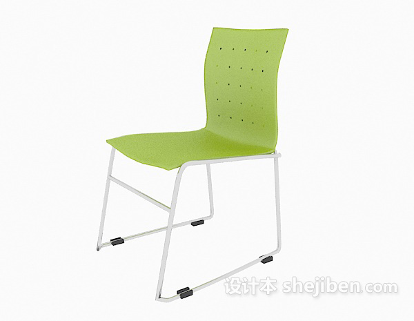 绿色简约办公椅3d模型下载