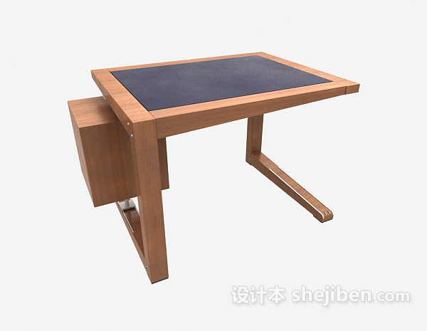 现代风格简约实木个人书桌3d模型下载