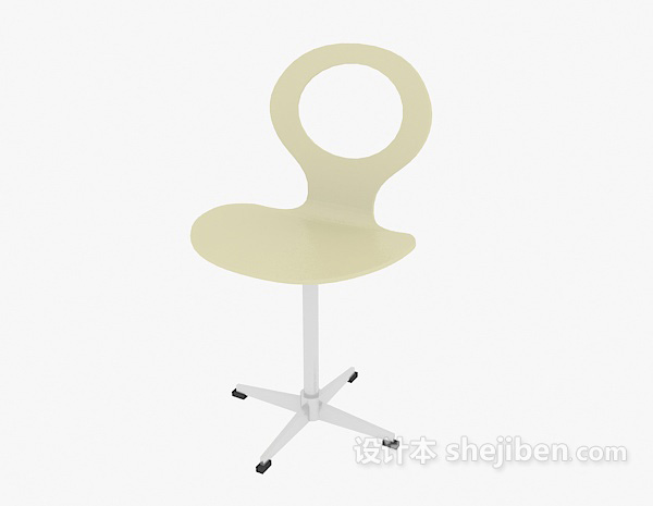 现代风格浅色吧台椅3d模型下载