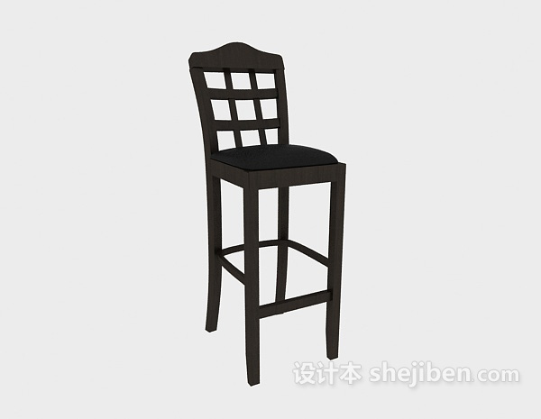 免费美式风格高脚椅子3d模型下载