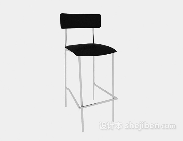 免费黑色简约高脚椅3d模型下载