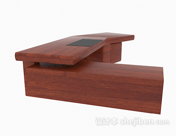 现代风格简约风格红木办公桌3d模型下载