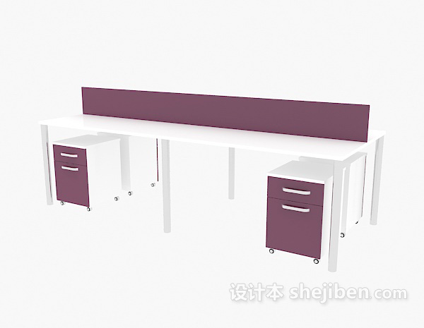 现代风格现代清新办公桌3d模型下载