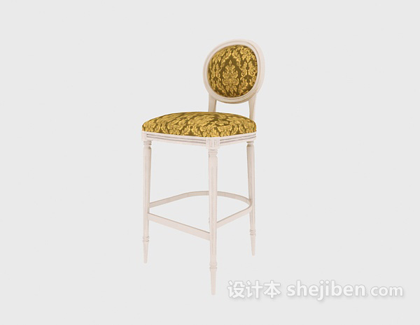 欧式风格高脚椅3d模型下载