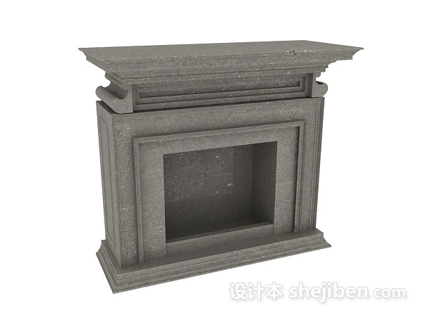 家居石材壁炉3d模型下载
