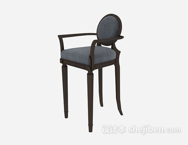 美式精致高脚椅3d模型下载