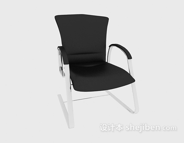 免费简约黑色办公椅子3d模型下载