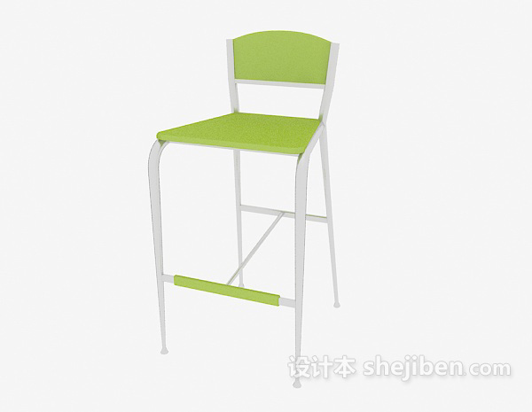 免费绿色高脚椅3d模型下载