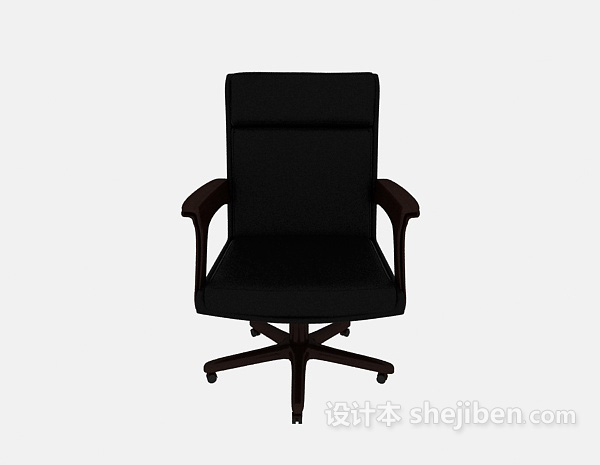 现代风格皮质黑色办公椅3d模型下载