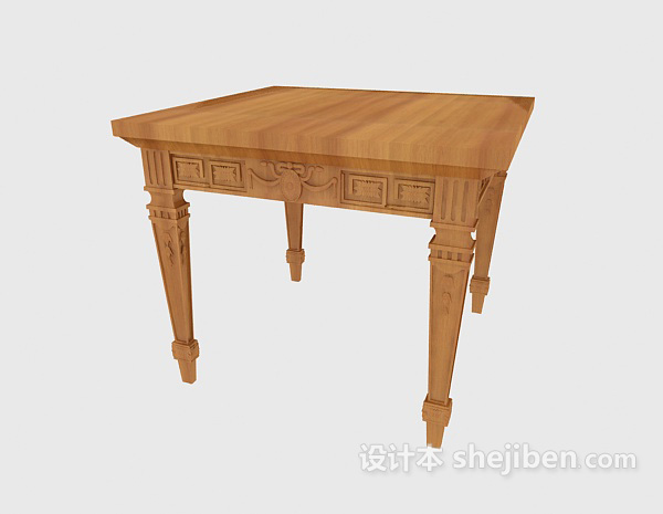 欧式风格欧式风格木质边桌3d模型下载