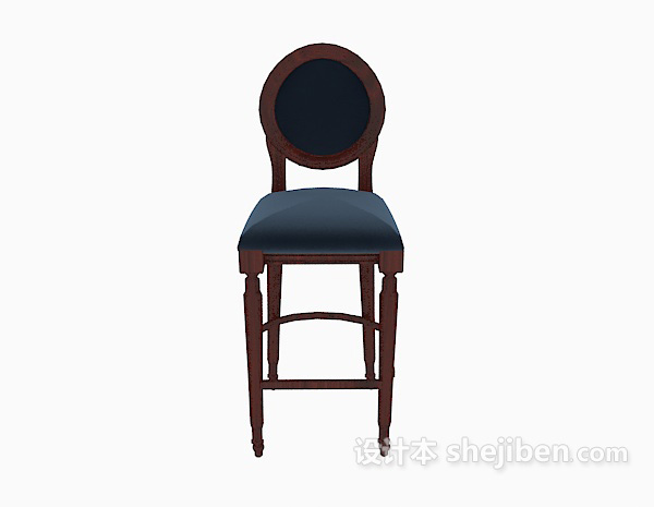 其它美式实木高脚椅3d模型下载