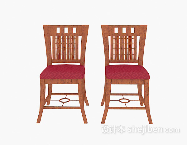 现代风格实木时尚家居椅3d模型下载