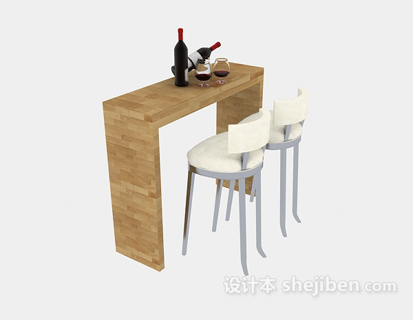 免费家庭小型吧台桌椅3d模型下载
