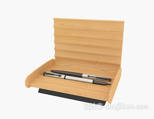 免费实木笔盒3d模型下载