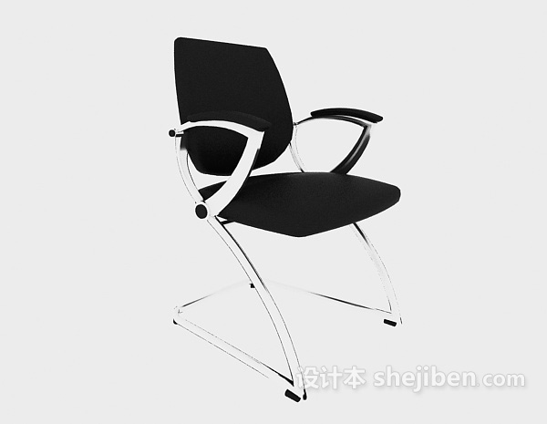 黑色传统办公椅3d模型下载