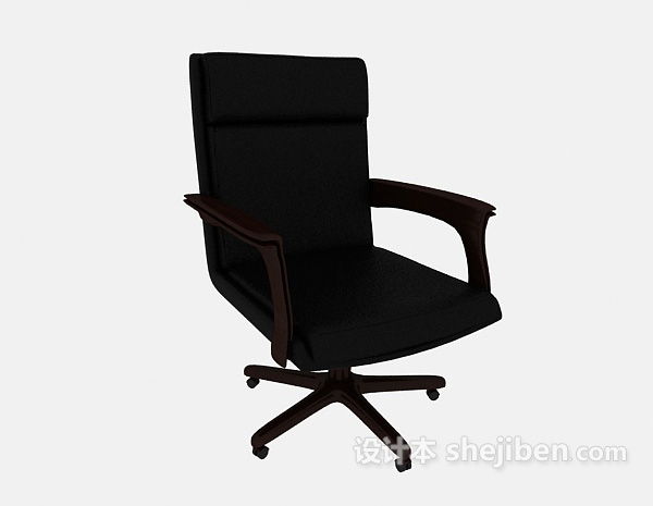皮质黑色办公椅3d模型下载