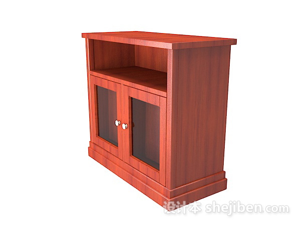 现代红木边柜3d模型下载