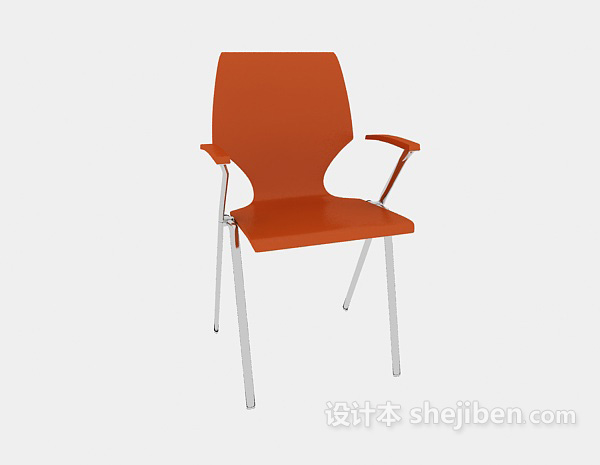 免费现代风格实木休闲椅子3d模型下载