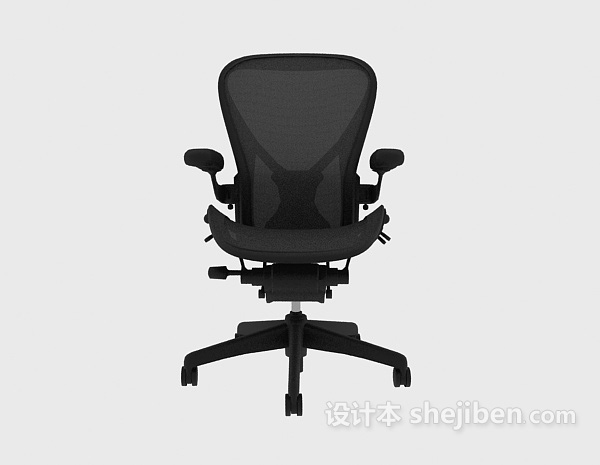 现代风格网布黑色办公椅3d模型下载