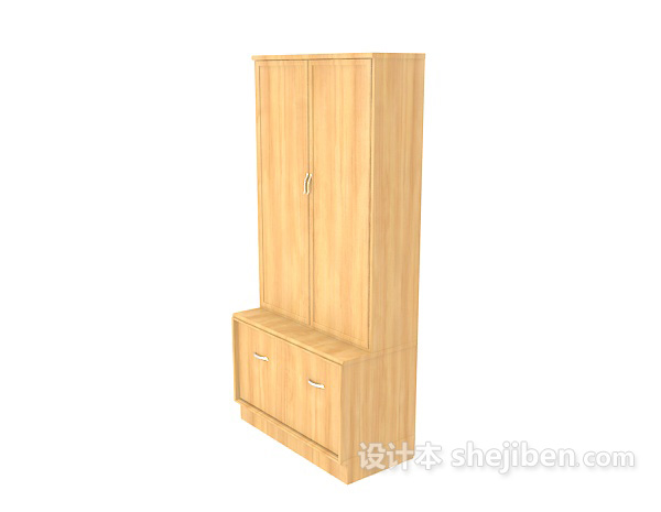 家居实木衣柜3d模型下载
