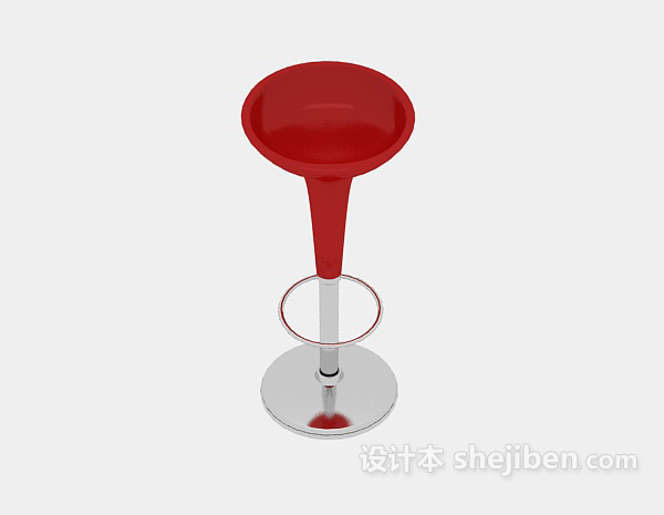 现代风格红色时尚高脚椅3d模型下载