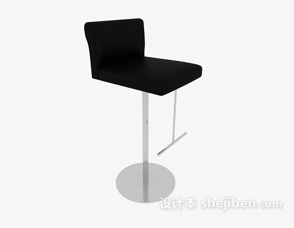 简约黑色高脚椅3d模型下载
