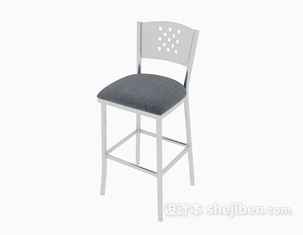 免费白色简约高脚椅3d模型下载