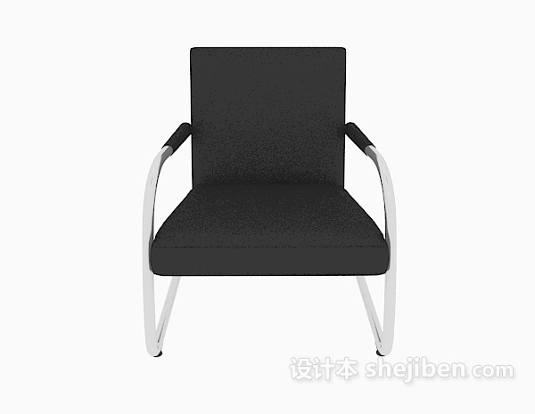 现代风格黑色简约扶手椅3d模型下载