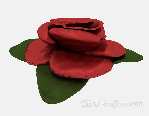 现代风格玫瑰花装饰3d模型下载