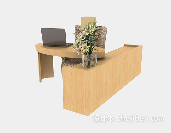 现代风格休闲小型办公桌3d模型下载