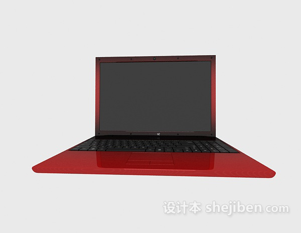 现代风格红色笔记本电脑3d模型下载