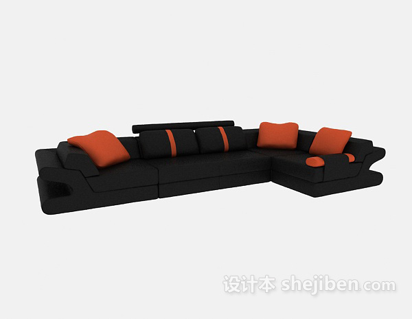 免费家居客厅多人沙发3d模型下载