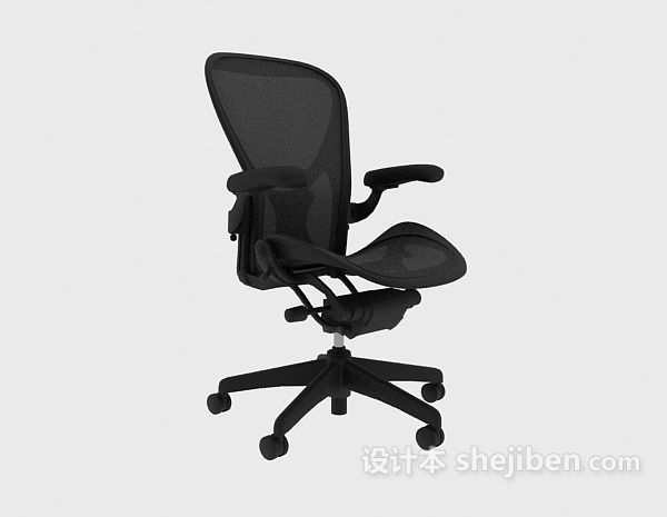 网布黑色办公椅3d模型下载