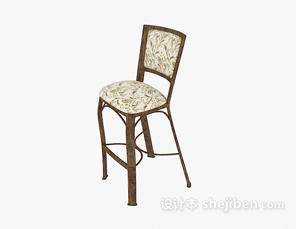 欧式时尚吧台椅3d模型下载
