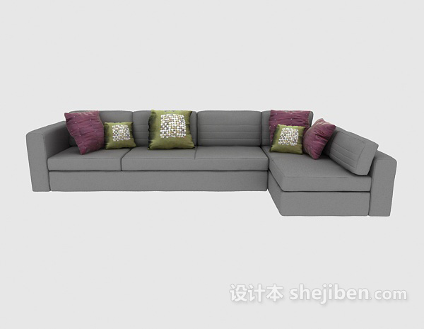 现代风格折角多人沙发3d模型下载