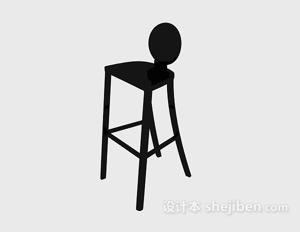 欧式高脚椅3d模型下载