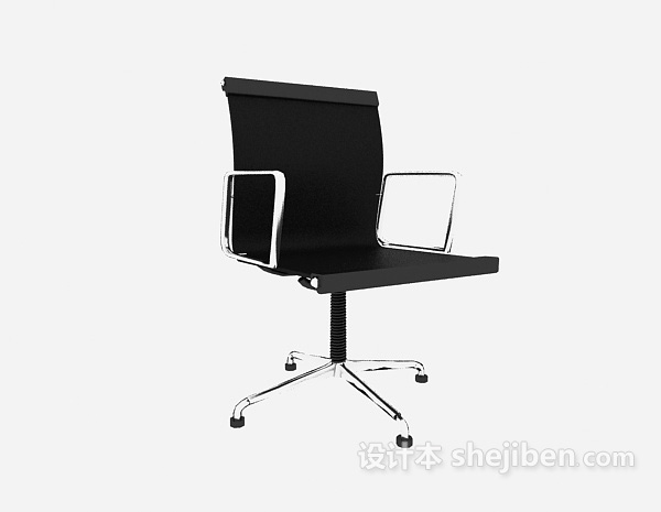 免费黑色网布办公椅子3d模型下载