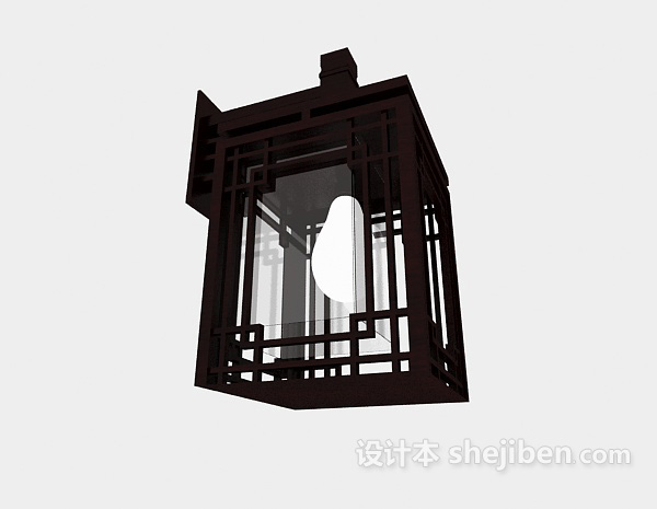 中式风格壁灯3d模型下载