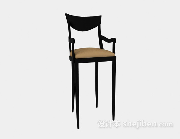 免费美式风格高脚椅3d模型下载