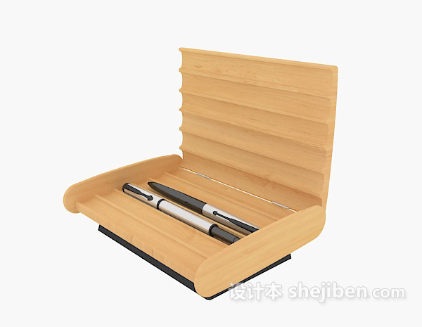 实木笔盒3d模型下载
